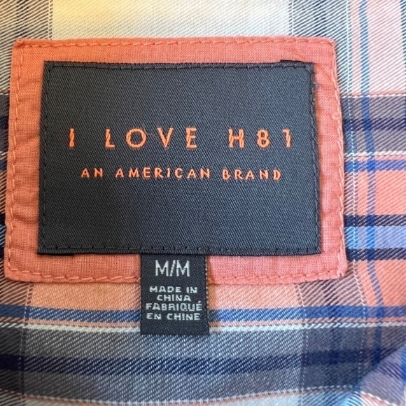 I love H81 size M plaid long sleeve button down shirt - Picture 9 of 9